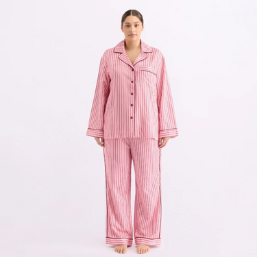 Long Sleeve Sleep Shirt - Rocky Road Stripes