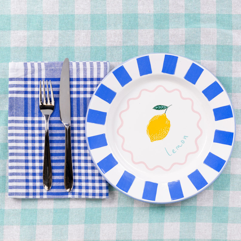 Lemon Enamel Plate - 25cm
