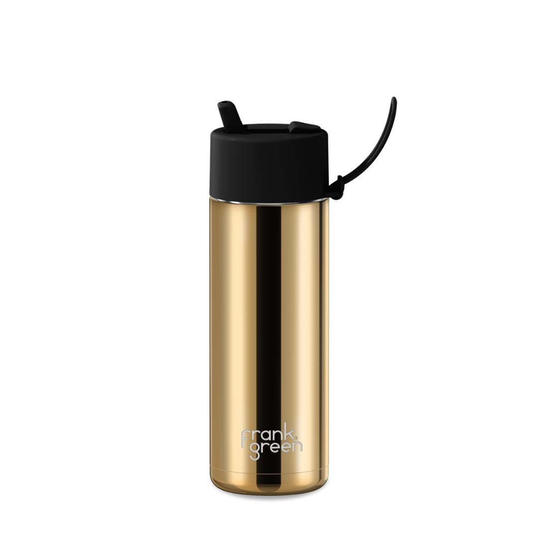Frank Green Chrome Ceramic Reusable Bottle with Flip Straw Lid - 20oz