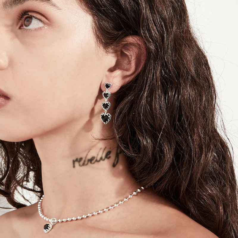 Love Claw Eternity Earrings - Onyx