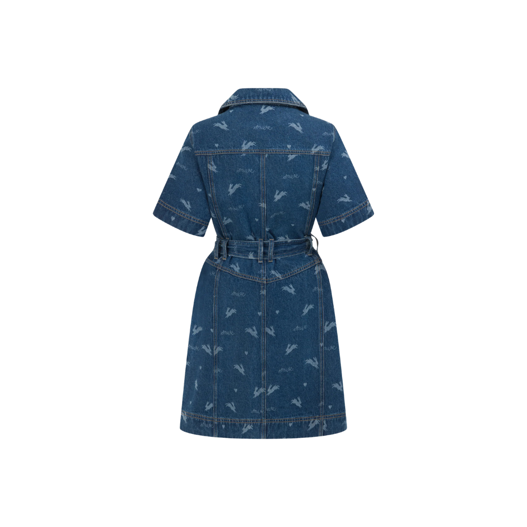 Royal Match Denim Mini Dress