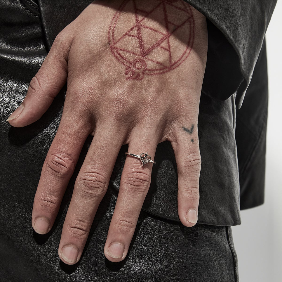 Micro Tattoo Heart Ring