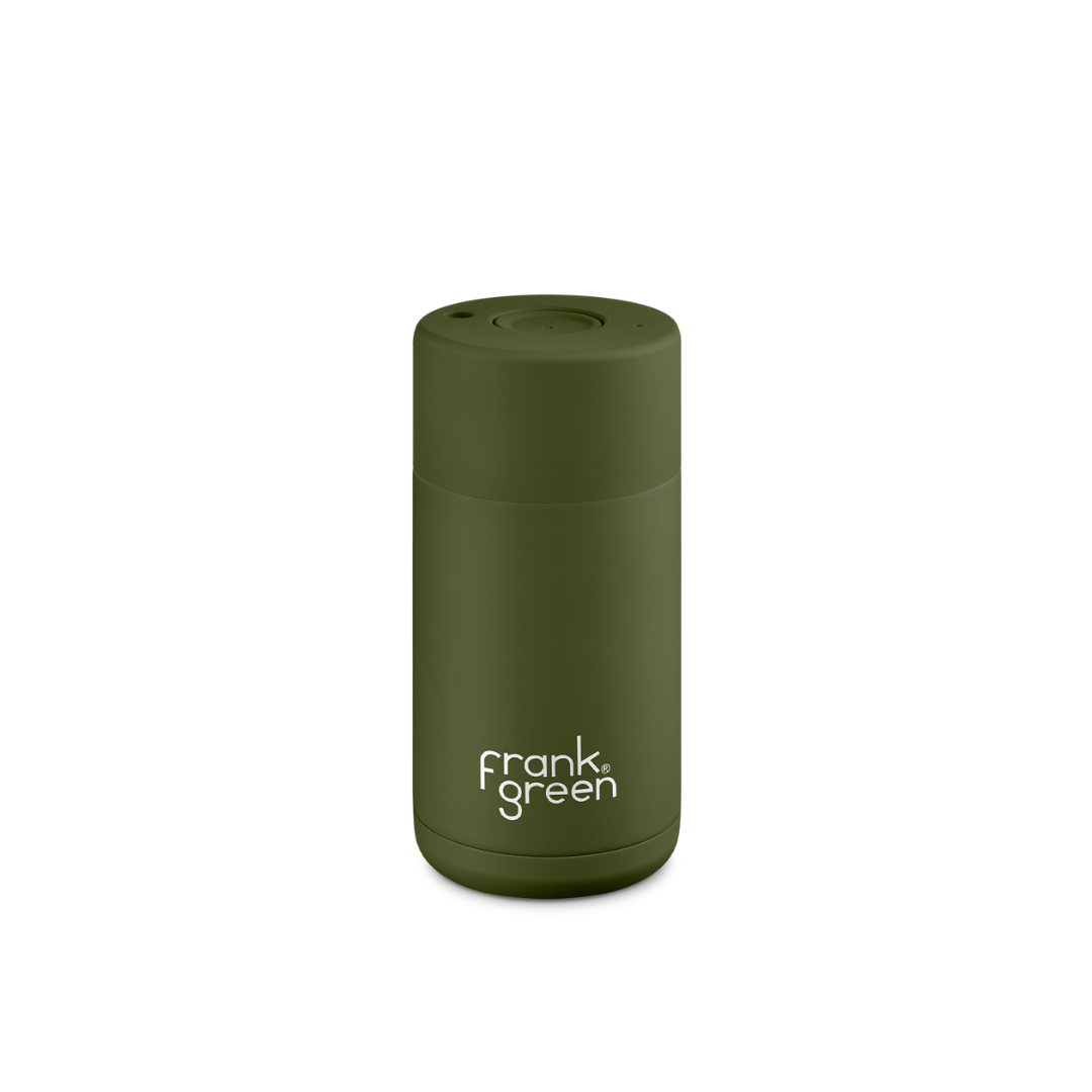 12oz Ceramic Reusable Cup with Push Button