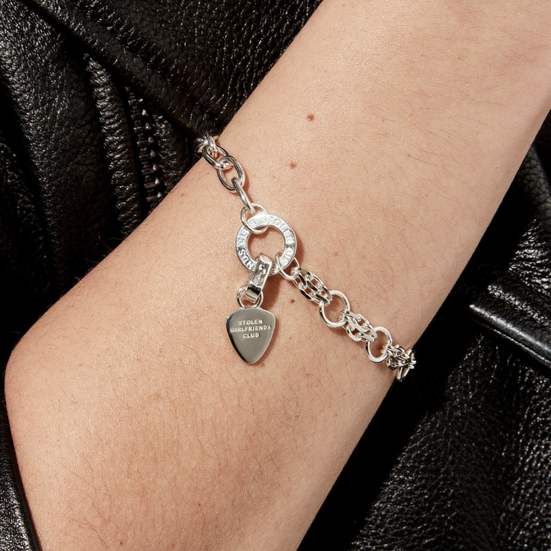 Guitar Pic Charm - Sterling Silver
