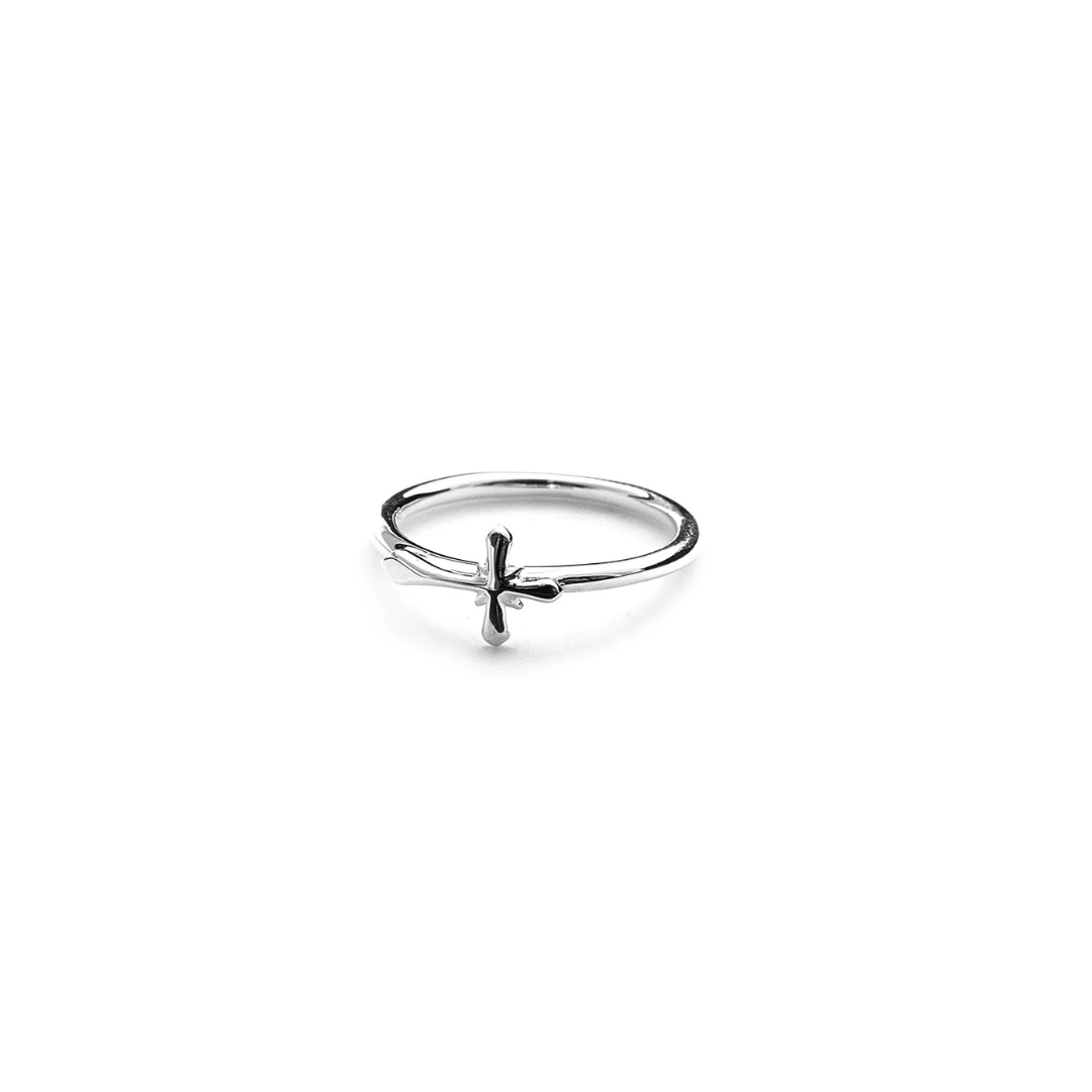 Micro Gothic Cross Ring