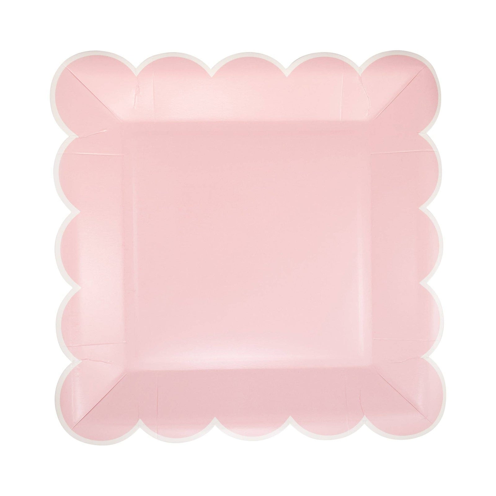 Pink Scalloped 9" Square Plate
