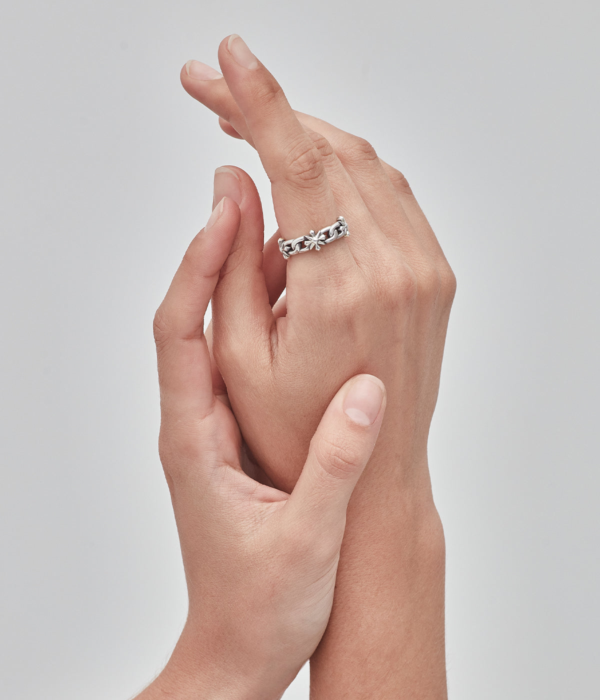 Midnight Cross Curb Ring - Size N