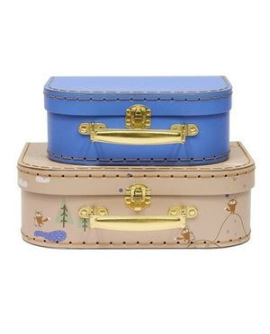 OYOY Mini Suitcase Friends in the Forest - Fox (Beige/Blue)