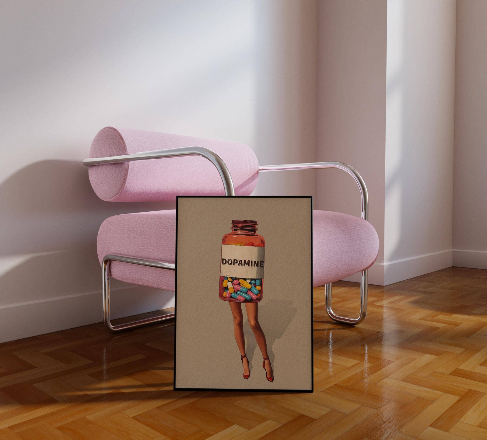 Retro Dopamine  Wall Art: Vintage Surreal Collage | Framed Art  18x24 In