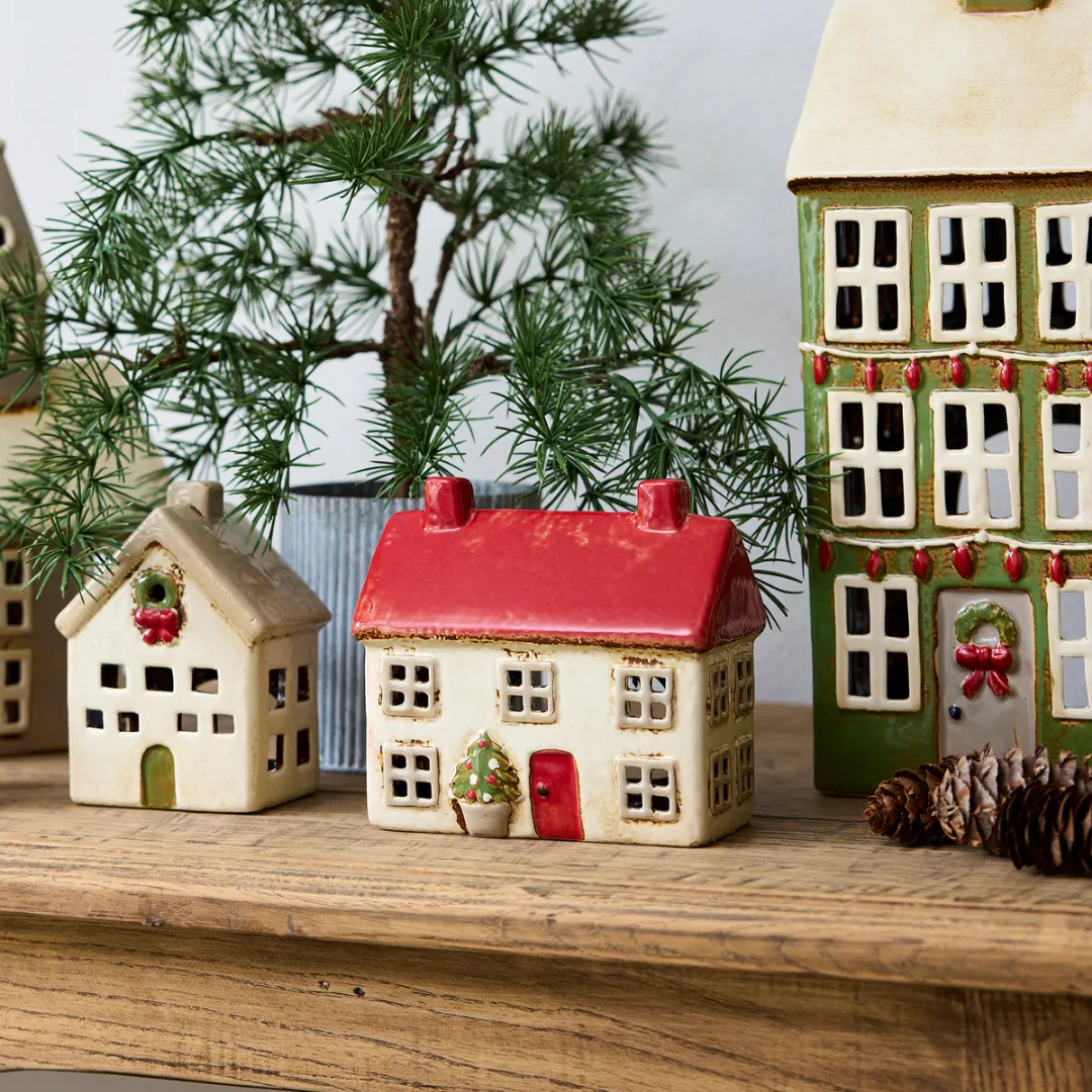 Alsace Tea Light Cottage Christmas Stone