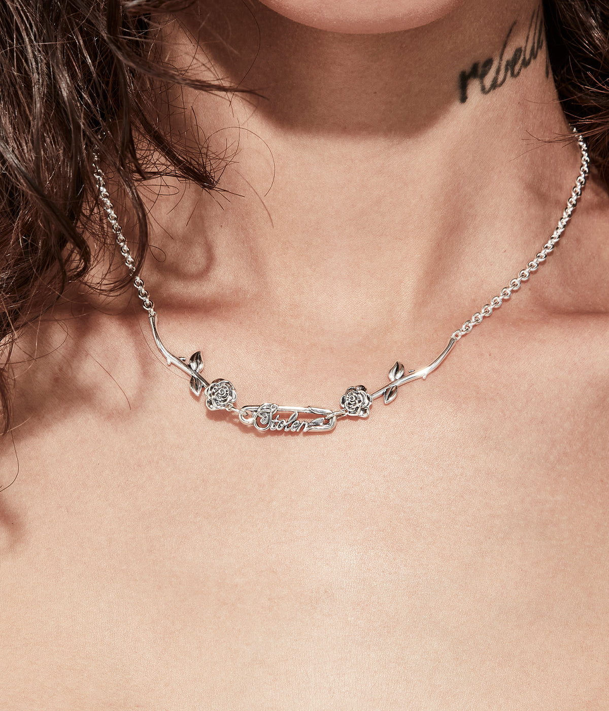 Rose Pin Necklace