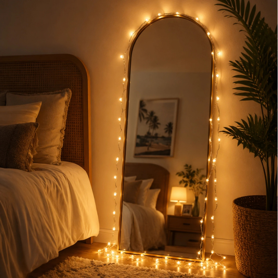 Fairy Lights Mains Powered 20m, Clear Cable, Warm White - Indoor/Outdoor