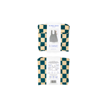 Reusable Bag Medium - Checkerboard Teal