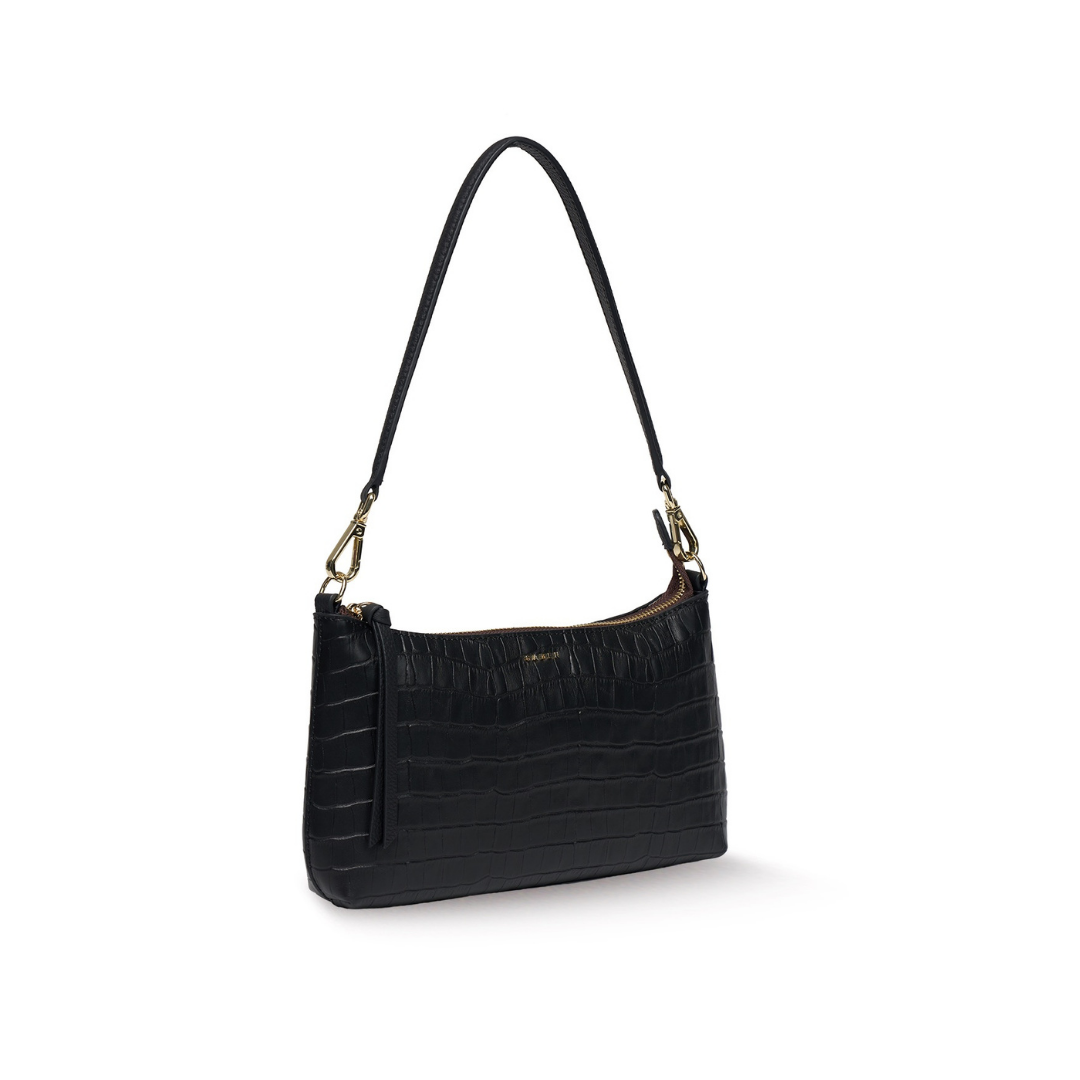 Haven Shoulder Bag - Black Croc