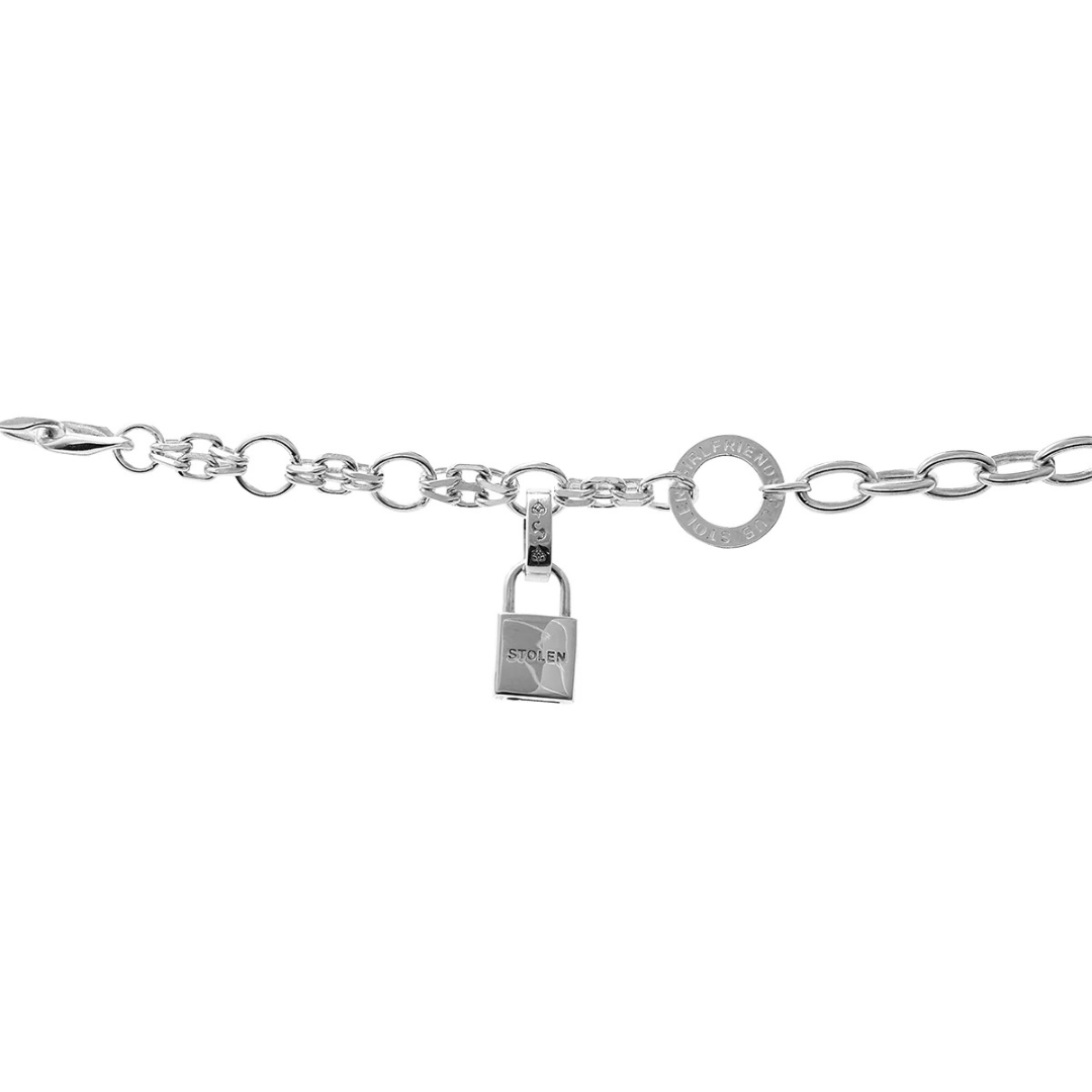 Stolen Padlock Charm - Sterling Silver