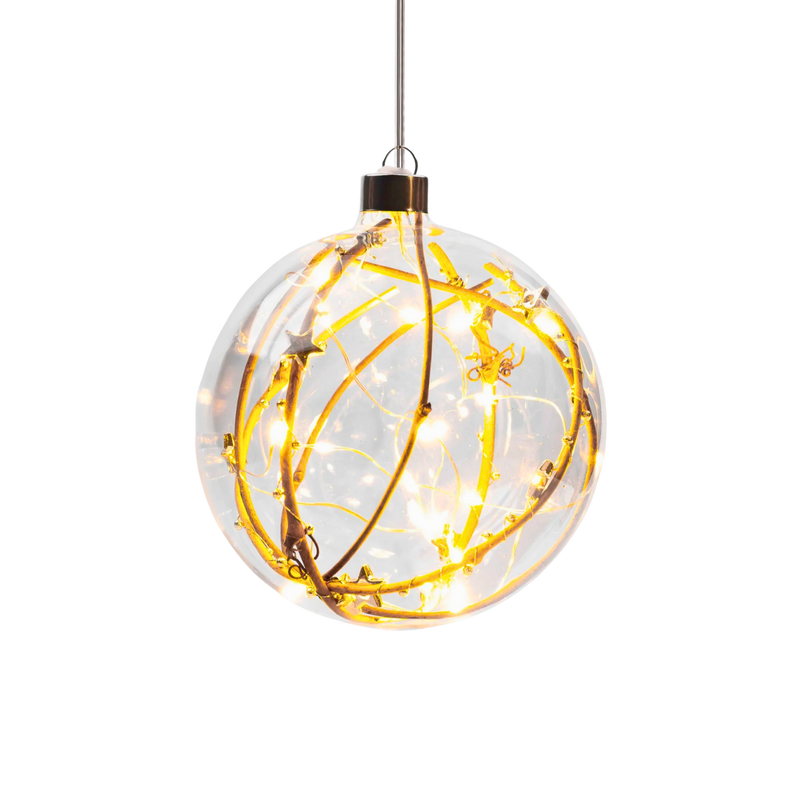 Gold Bead 12cm Sphere Hanging Glass Light