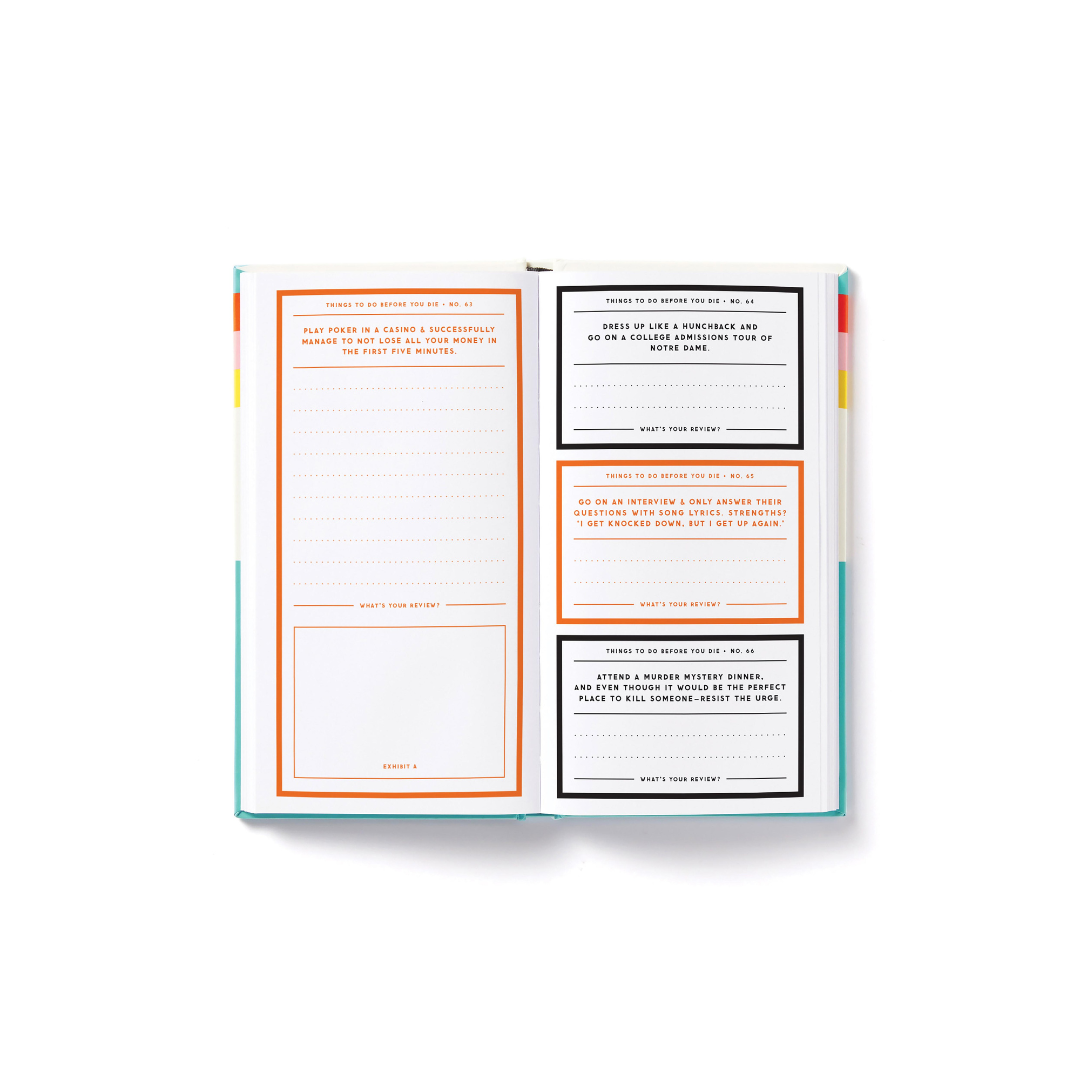 Brass Monkey a Million Things to Do Before You Die Prompted Journal Multi-Coloured