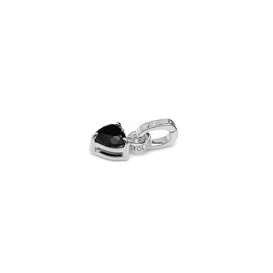 Talon Heart Charm - Sterling Silver / Onyx