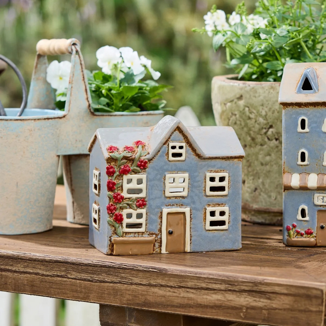 Devon Peak Tea Light Cottage Cornflour