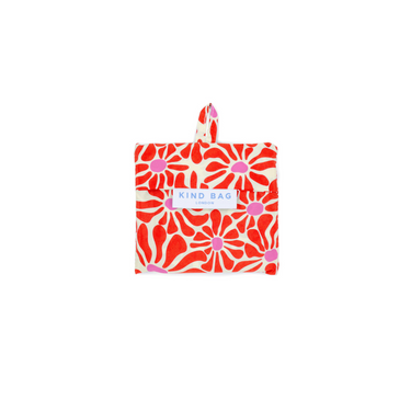 Reusable Bag Medium - Abstract Flowers Red