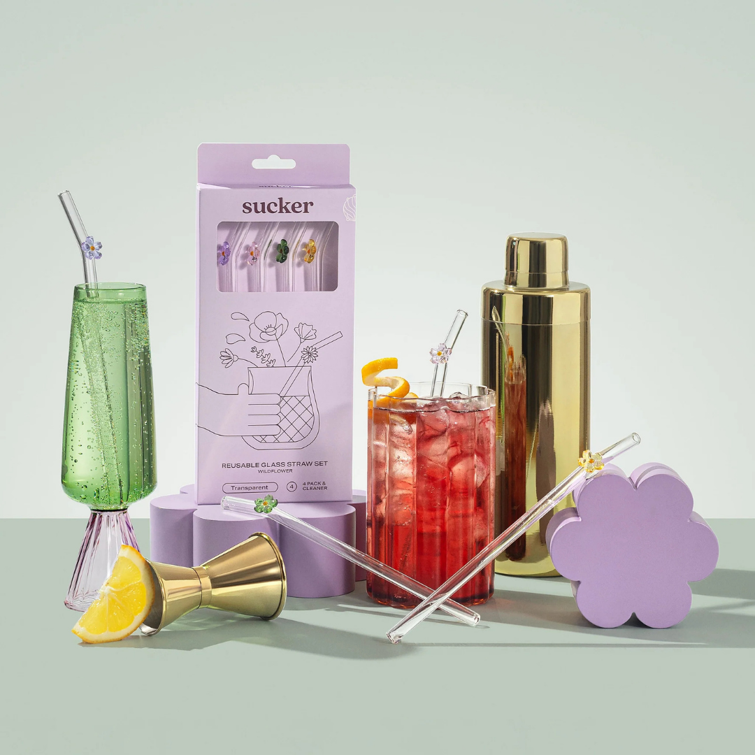 Wildflower Reusable Glass Straws