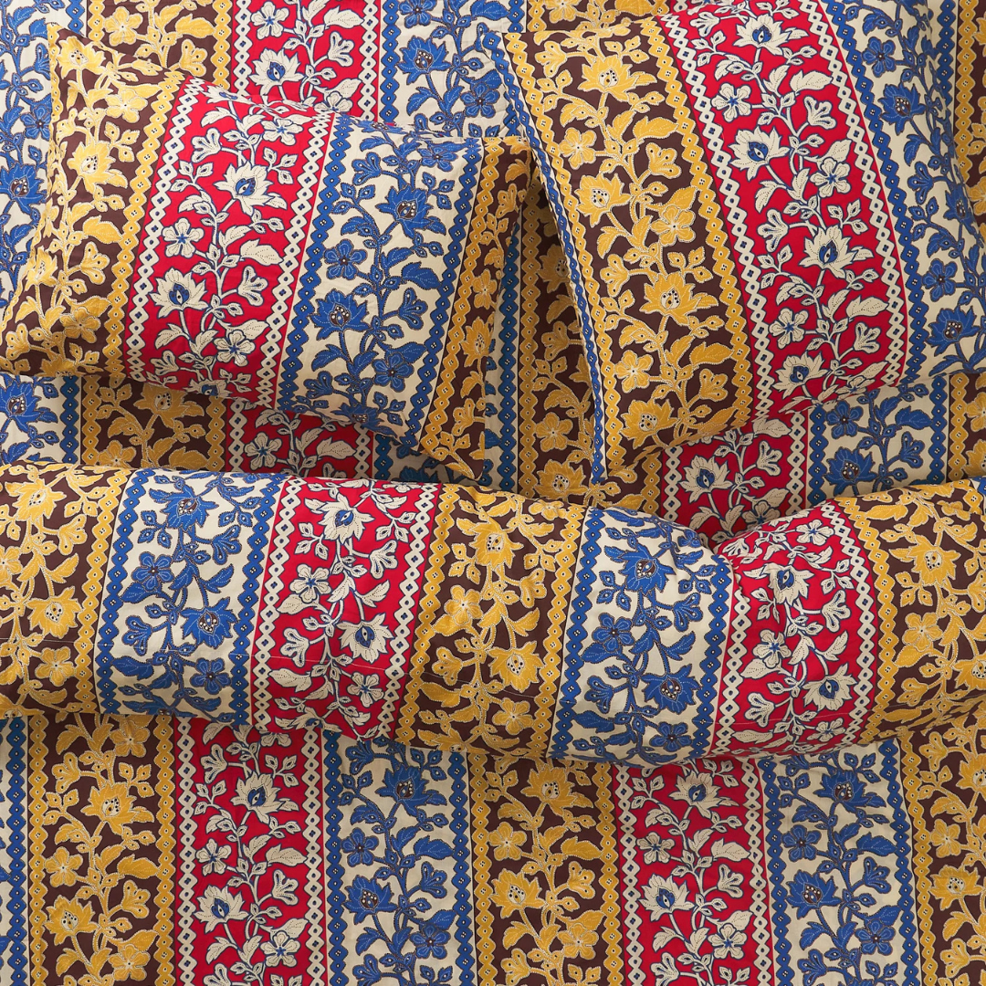 Thea Cotton Quilt Cover - Vermillion