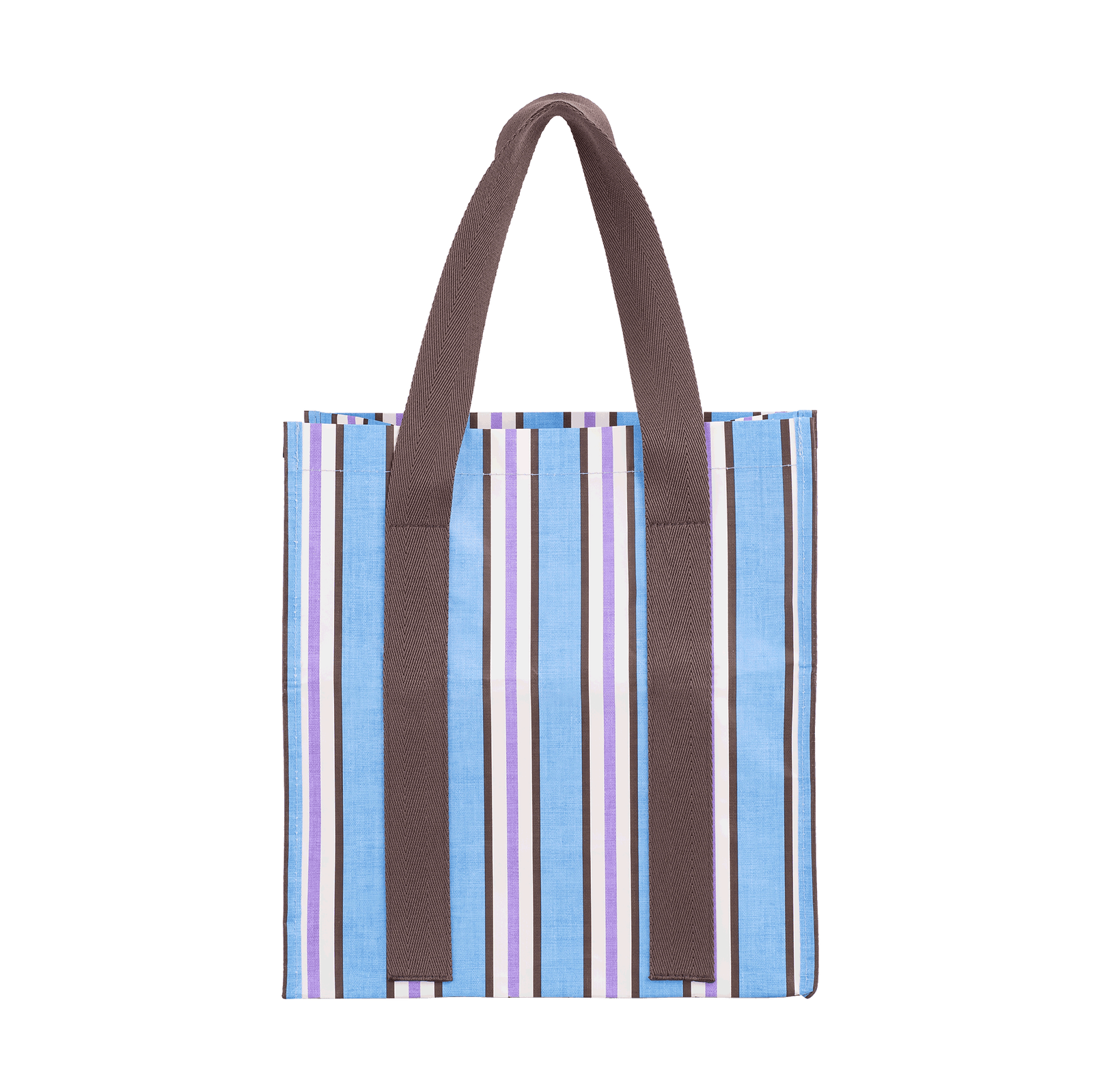 Market Bag Choc Blue Stripe