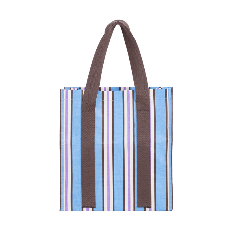 Market Bag Choc Blue Stripe