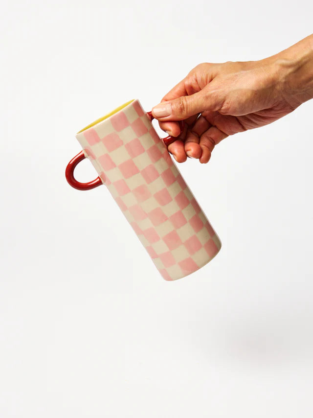 GRIFFE BUD VASE - PINK CHECK