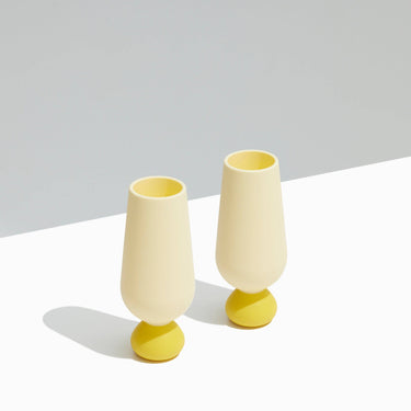 Bubble Champagne Flute Set | Unbreakable Silicone : Coconut