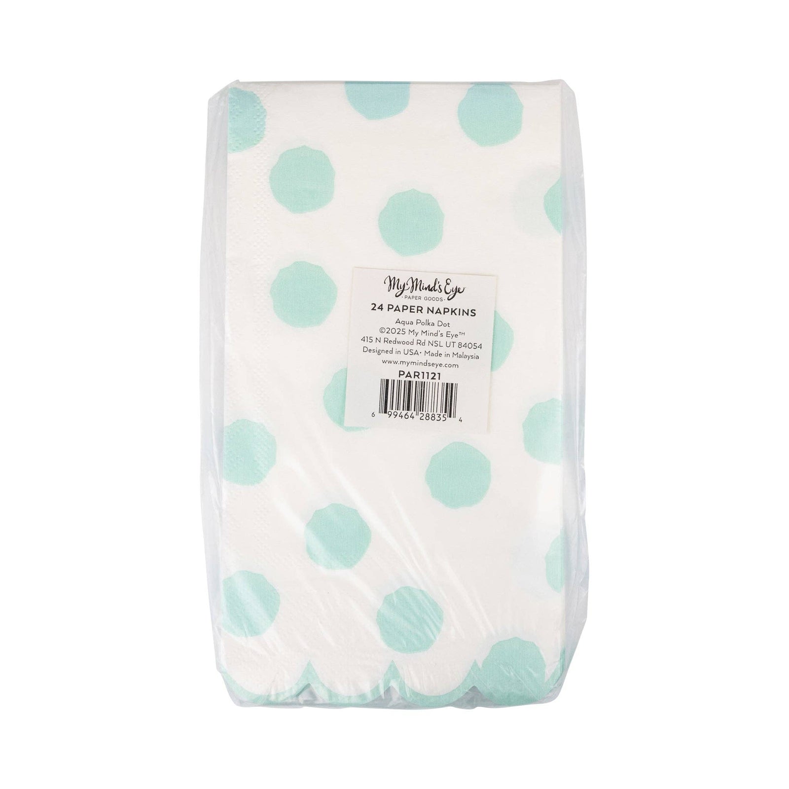 Aqua Polka Dot Dinner Napkin