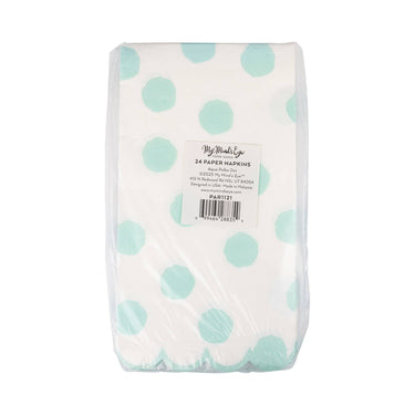 Aqua Polka Dot Dinner Napkin