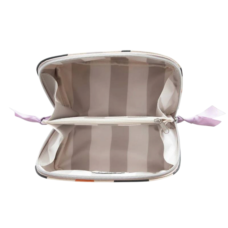 Multi Flower Charcoal - Diagonal Cosmetic Bag