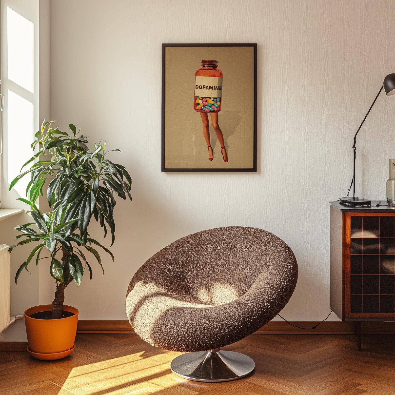 Retro Dopamine  Wall Art: Vintage Surreal Collage | Framed Art  18x24 In