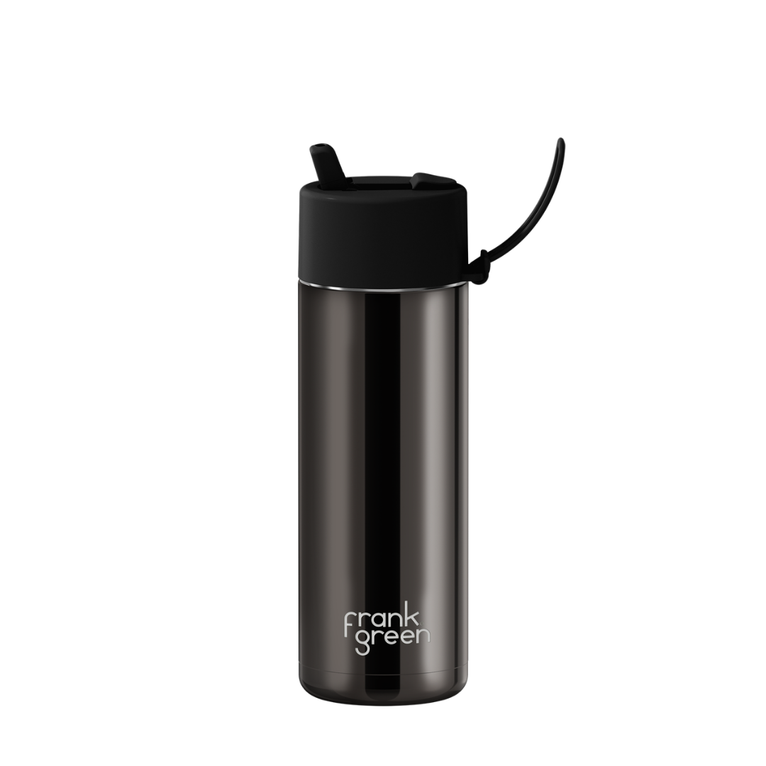 Frank Green Chrome Ceramic Reusable Bottle with Flip Straw Lid - 20oz