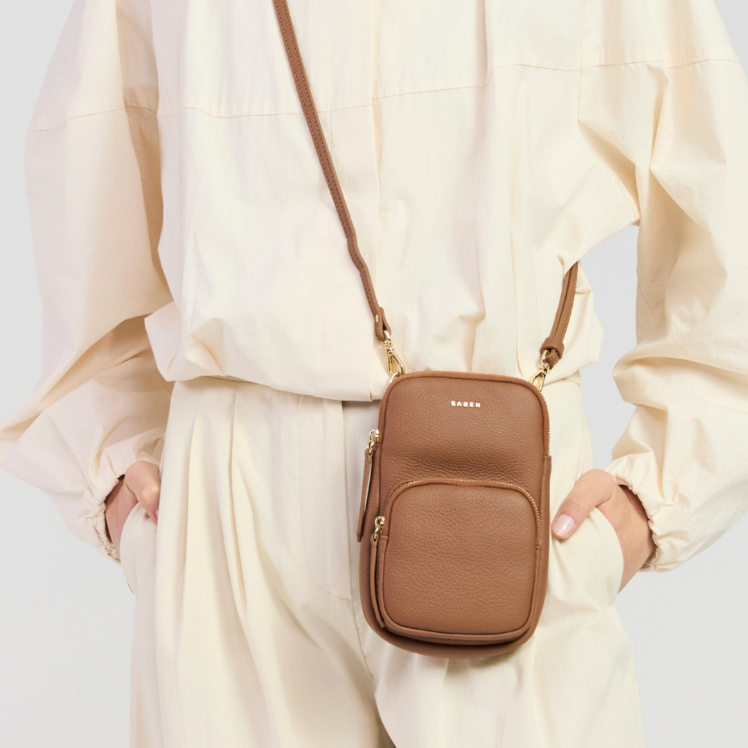 Nikko Luxe Pocket Phone Sling - Tan Luxe
