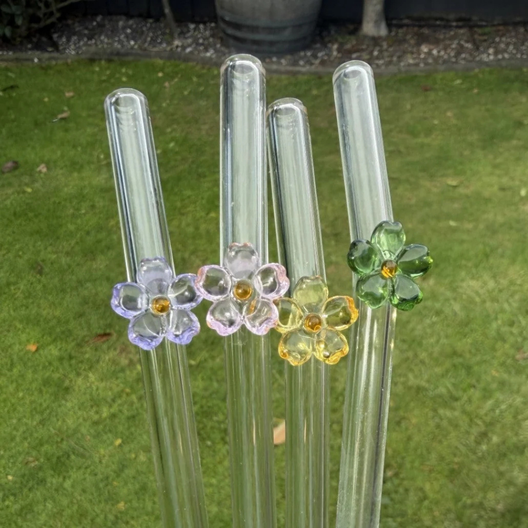 Wildflower Reusable Glass Straws