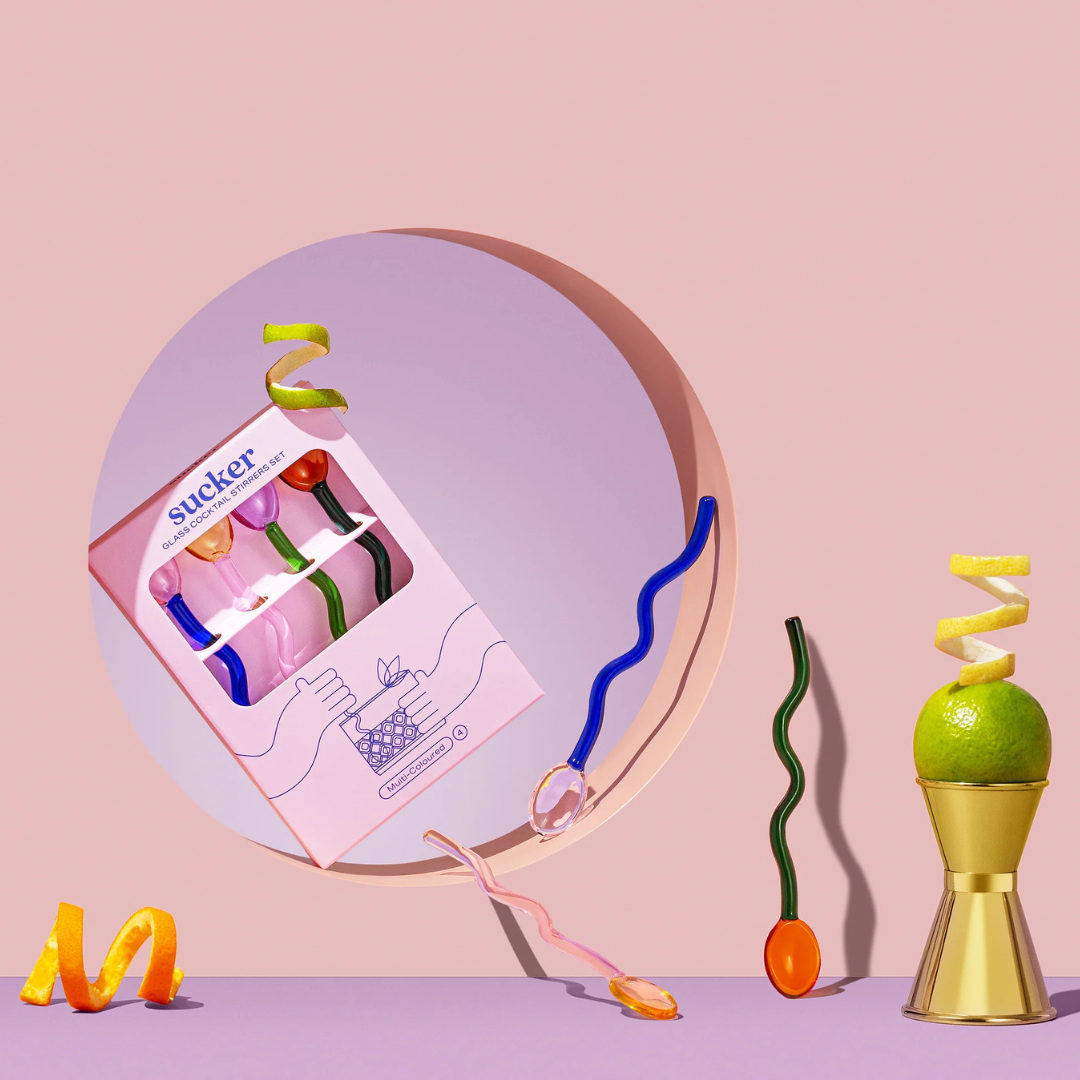 Glass Cocktail Stirrer set