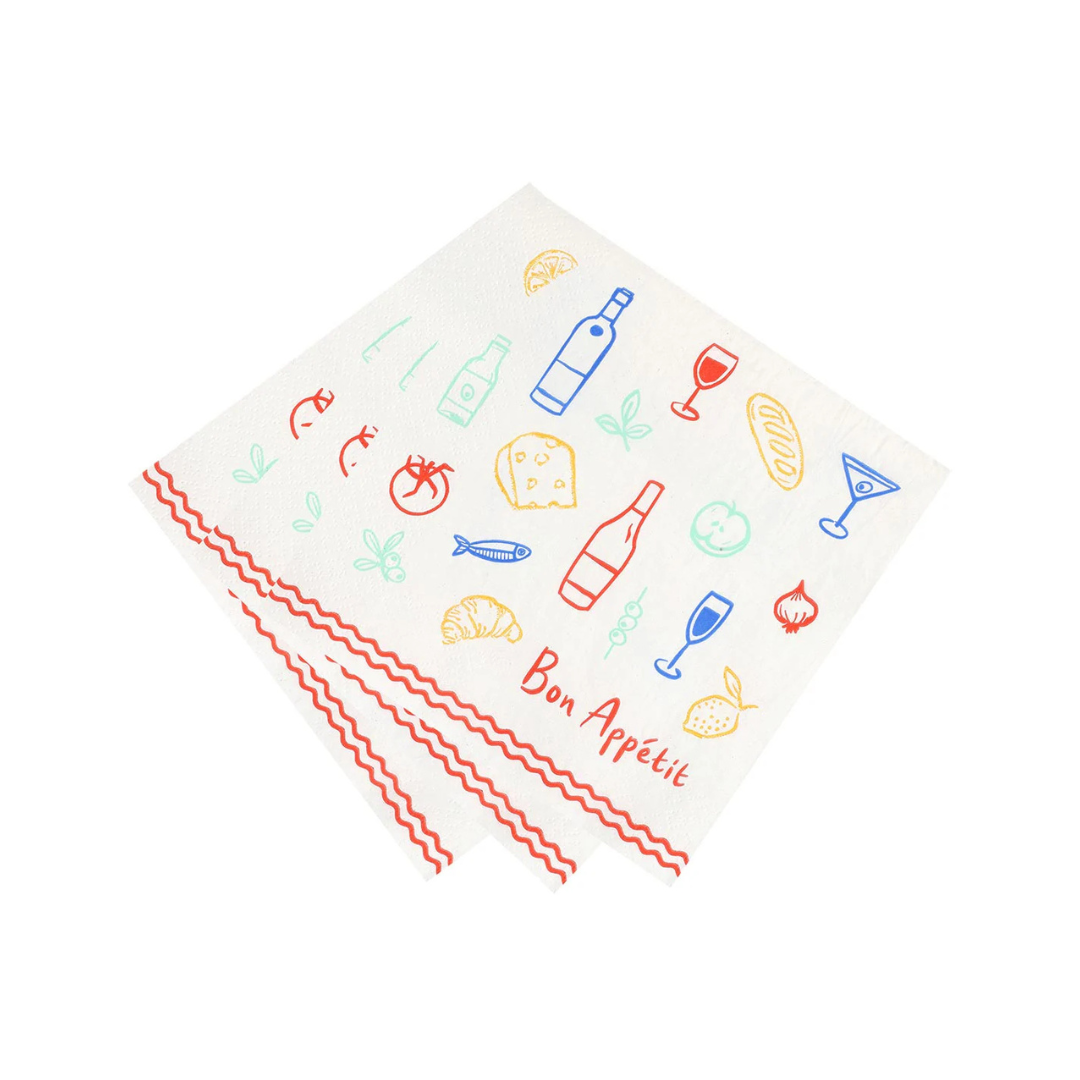 Bon Appetit Icons Recycled Paper Napkins - 20 Pack