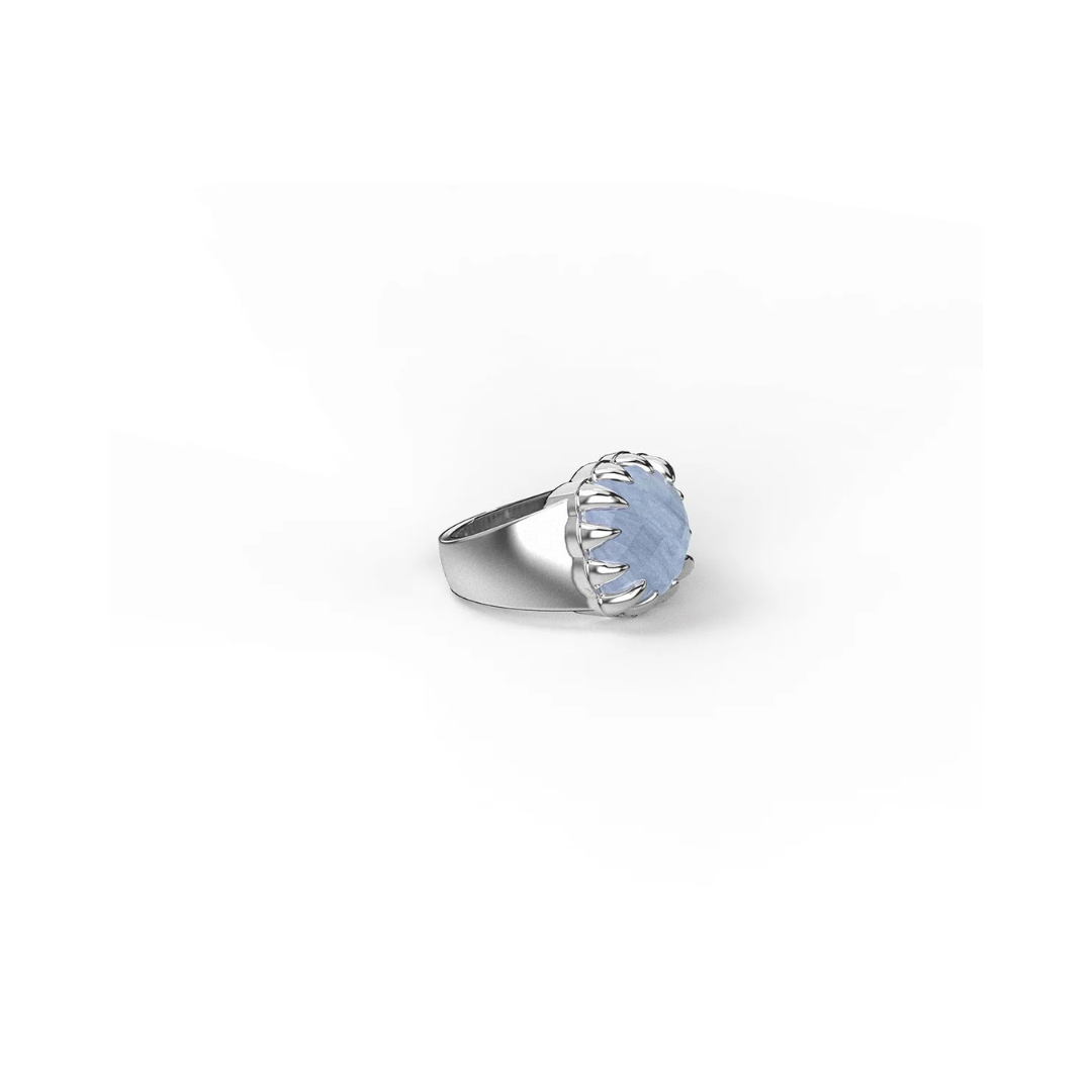 Claw Ring Blue Lace Agate