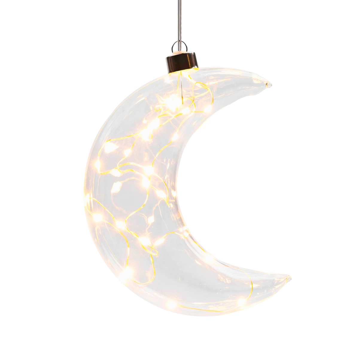 Clear Crescent Moon Hanging Glass Light