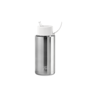 34oz Stainless Steel Ceramic Reusable Bottle - Chrome/Cloud