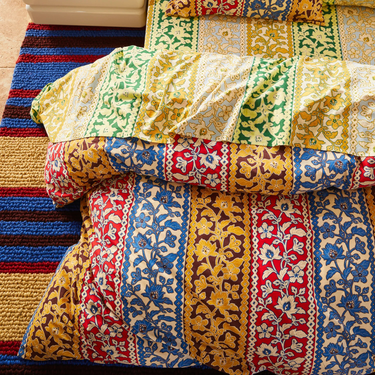 Thea Cotton Quilt Cover - Vermillion