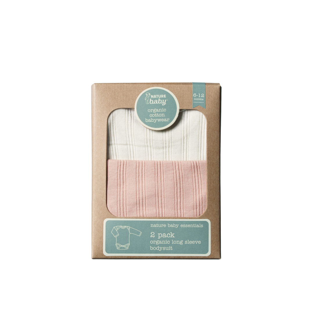 2 pack derby long sleeve bodysuits Rose