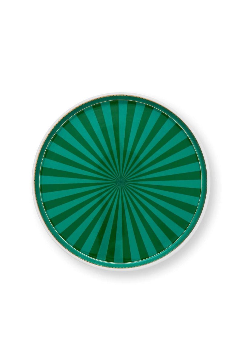 Mini Cake Tray o/f Love Birds Stripes Emerald-Green 24cm