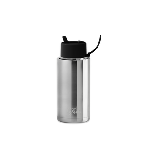 34oz Stainless Steel Ceramic Reusable Bottle - Chrome/Midnight