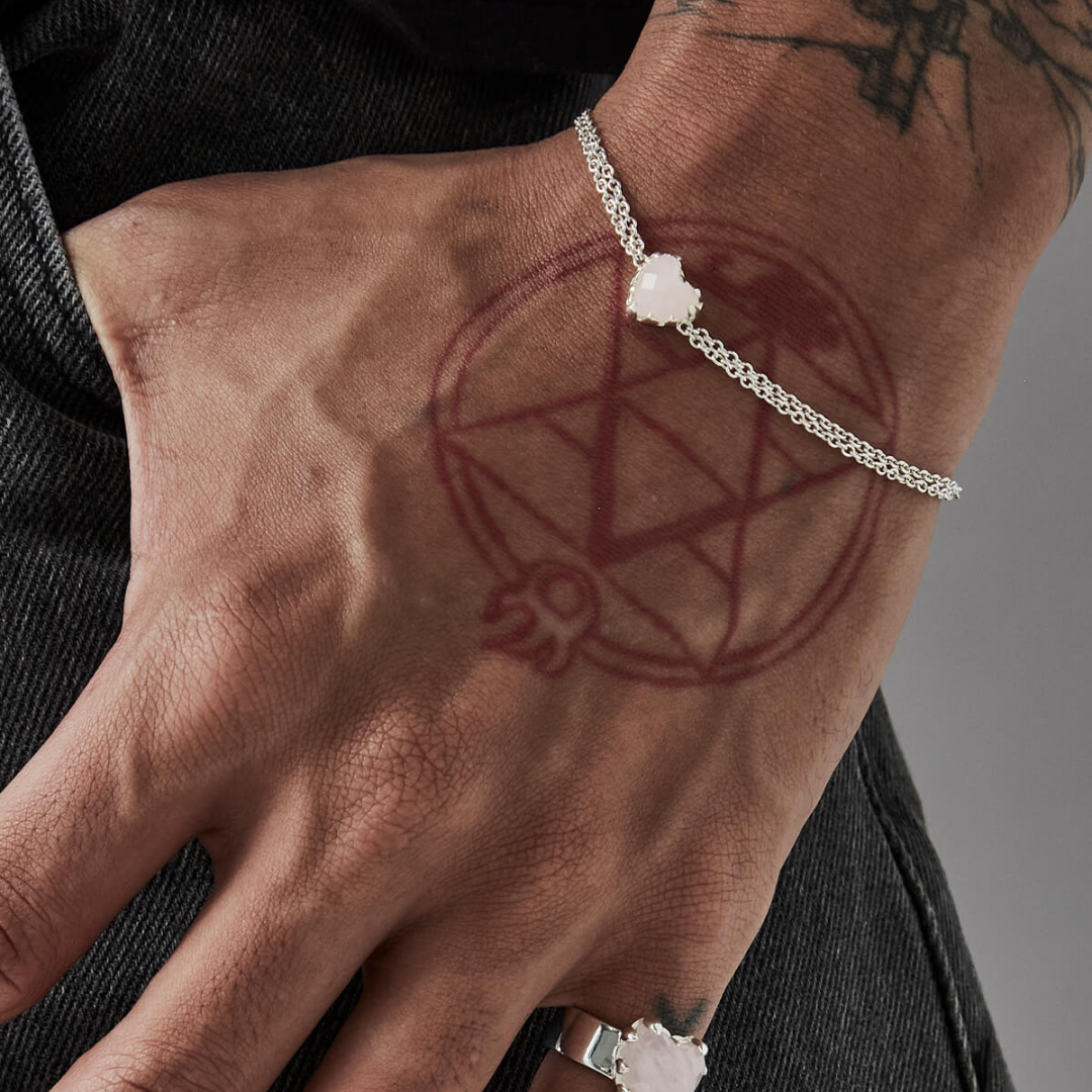 Love Claw Bracelet Rose Quartz