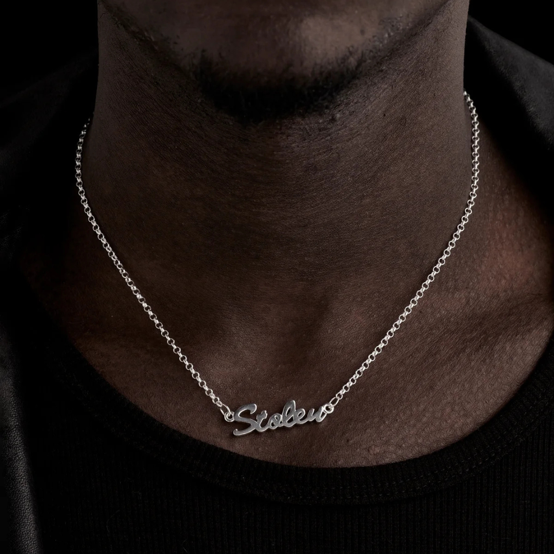 Stolen Script Necklace