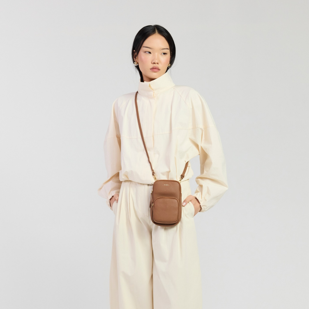 Nikko Luxe Pocket Phone Sling - Tan Luxe