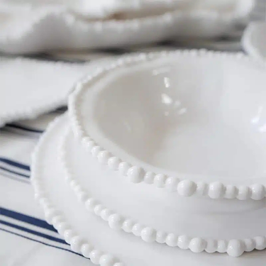 Melamine Pearl Dinner Plate - White